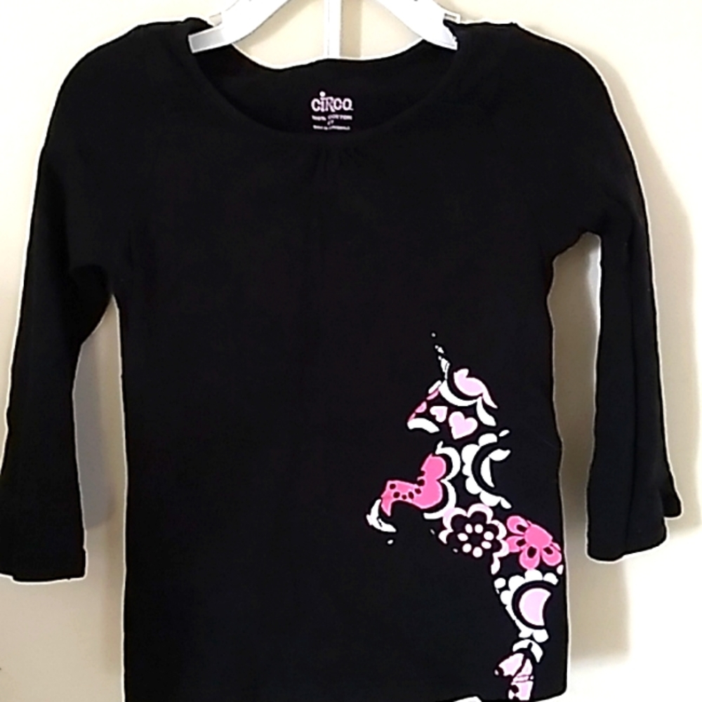 2T Black Tunic w/ Unicorn